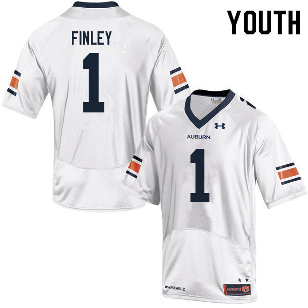 Youth #1 T.J. Finley Auburn Tigers College Football Jerseys Sale-White - Click Image to Close